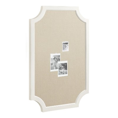 Kate and Laurel Hogan Framed Fabric Pinboard, 23.5x36, White