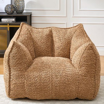 CAVINAS Bean Bag Chair, Comfortable Square Lazy Sofa with Convenient Handle Design and Armrests, Indoor & Outdoor