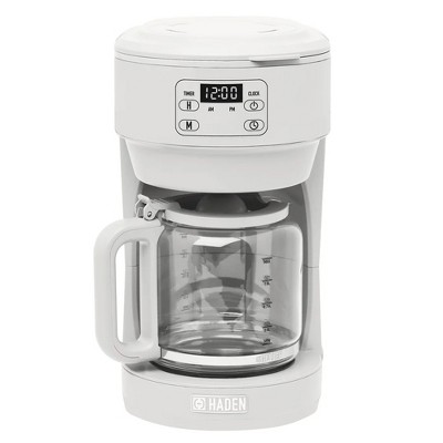 Haden Chelsea Coffee Machine, 10 Cup Programmable Drip Coffee Maker with Auto Shut-Off Function and Keep-Warm Function, Ivory & Chrome