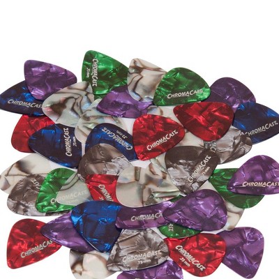 ChromaCast Pearl Celluloid Guitar Picks, Assorted 50-Pack - Light, Medium and Heavy Gauge