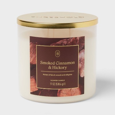 3 Wick Lidded Smoked Cinnamon and Hickory Jar Candle 19oz - Threshold™