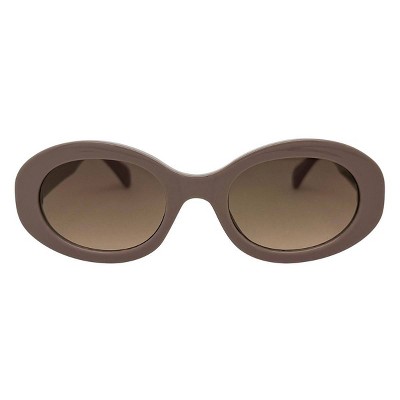 Women's Plastic Oval Sunglasses - Wild Fable™ Beige: UV Protection, Recycled Frame, Medium Fit