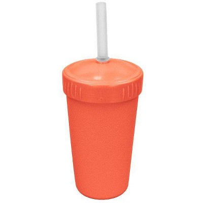 Re-Play 10 fl oz Recycled Straw Cup with Silicone No-Pull-Out Straw - Melon