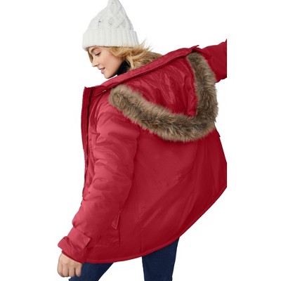 ellos Faux Fur Trim Parka