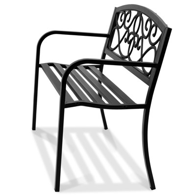 VEVOR Outdoor Bench, 50 inches Metal Garden Bench for Outdoors, 550 lbs Load Capacity Bench, Outdoor Garden Park Bench with Backrest and Armrests