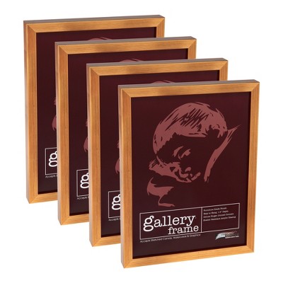 Ambiance Framing Ambiance Gallery Wood Picture Frame for Stretched Canvas, Artist Panels and Art Boards [4 Pack] 12x16" - Antique Gold