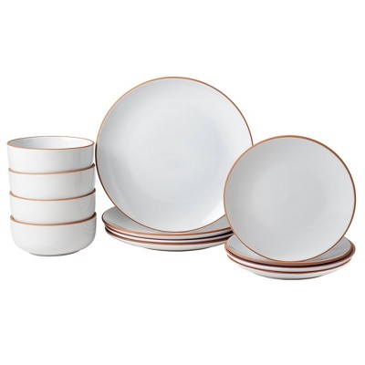 Infuse 12pc Stoneware Dinnerware Set White