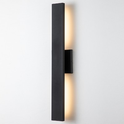 C Cattleya Black Dimmable LED Outdoor Wall Lantern Sconce with Frosted Glass
