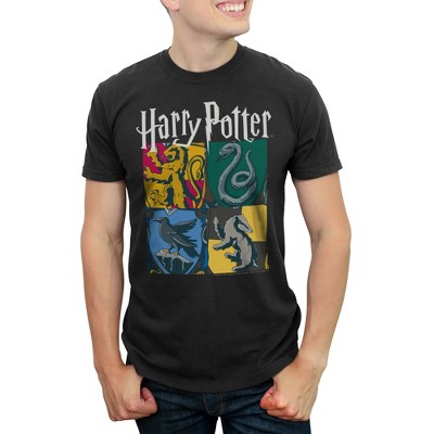 Men's Harry Potter Hogwarts Houses Vintage Collage T-Shirt