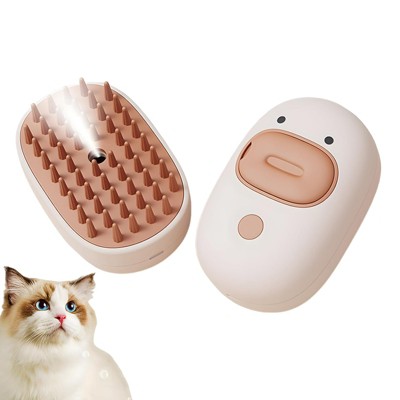 BABYYER Steamy Pet Brush with Release Button and Tank,Pet Spa Brush for Dogs Cats,Self Cleaning Steam Brush for Removing Tangled and Loose Hair