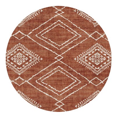 ReaLife Rugs Machine Washable Padded Diamond Jax Rug Orange