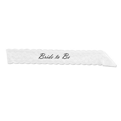 Beistle Bride To Be Lace Sash, 28.5" x 4", (2/Pkg) Multicolored