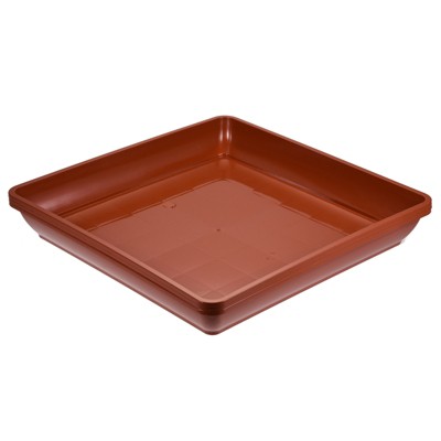 Unique Bargains Indoor Outdoor Plastic Square Plant Pot Flower Saucers Tray Red 3 Pcs