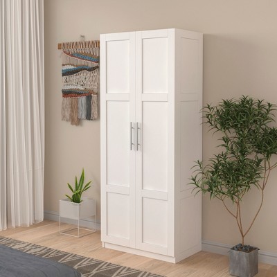 GDFStudio Patricia Modern 70.8" Wood Tall Cabinet with 2 Doors and 4 Storage Spaces