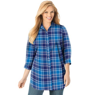 Woman Within Perfect Three Quarter Sleeve Shirt