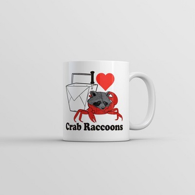 Crazy Dog I Heart Crab Raccoons Mug Funny Sarcastic Novelty Coffee Cup-11oz