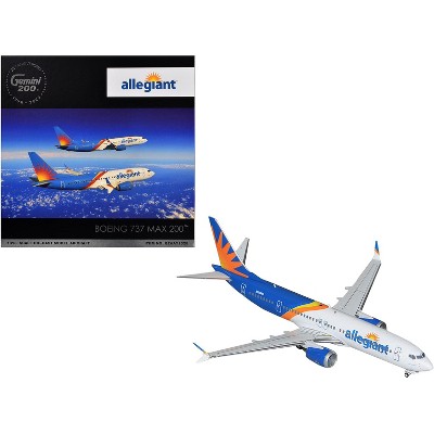 Boeing 737 MAX 8 Commercial Aircraft "Allegiant Air" (N810MG) White and Blue with Graphics 1/200 Diecast Model by GeminiJets