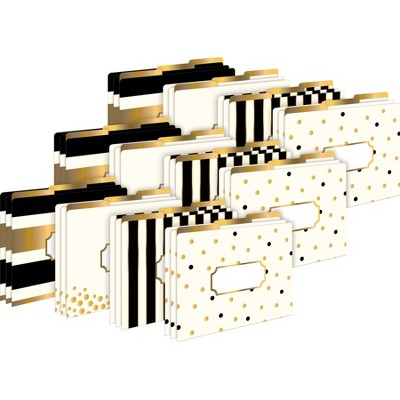 Barker Creek Gold 14pt Letter-Size File Folders Multi-Design Set 36 per Set: Stationery, Top Tab, 50 Sheet Capacity, 12"x9.5"