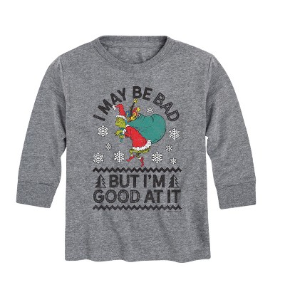 Boys' - Dr. Seuss - I May Be Bad But I'm Good At It Long Sleeve Graphic T-Shirt