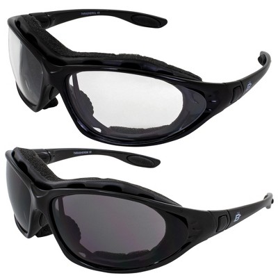 2 Pairs of Birdz Eyewear Thrasher Safety Goggles with Clear, Smoke Lenses