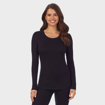 Warm Essentials by Cuddl Duds Women's Smooth Stretch Thermal Scoop Neck Top