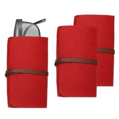 Unique Bargains Felt Soft Portable Storage Scratch-Resistant Eyeglasses Bag 3 Pcs