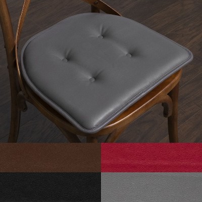 U-Shape Faux Leather No Slip Memory Foam Chair Cushion 16" x 17" by Sweet Home Collection®
