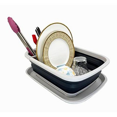 SAMMART 8L (2.11Gallons) Collapsible Dish Drainer with Drainer Board