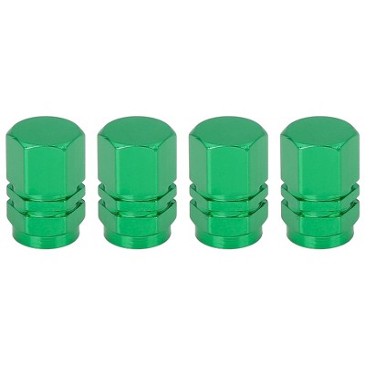 Unique Bargains Car Aluminium Alloy Dustproof Hexagon Shape Wheel Valve Caps 4 Pcs