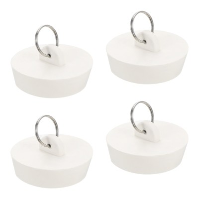 Unique Bargains Rubber Flexible Bathtub Sink Drain Stoppers with Hanging Ring 4 Pcs