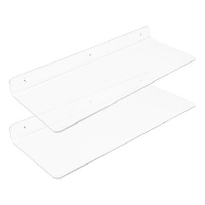 Unique Bargains Acrylic Floating Wall-mounted Shelves for Bathroom Bedroom
