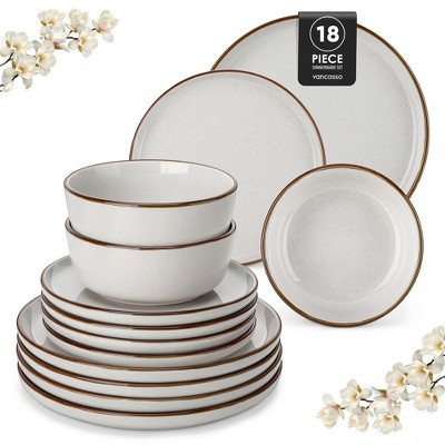 vancasso 18-Piece Stoneware Dinnerware Set , Including Dinner/Dessert Plates, Bowls, For 6 People