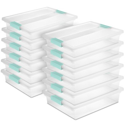Sterilite Clip Box, Stackable Storage Bin with Latching Lid