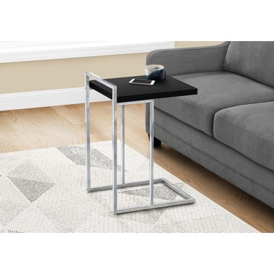 Sapphtopaz Modern C-Shaped End Table with Chrome Metal Base & Handle Coffee Table with Rectangular Top Sofa Side Table for Living Room,Bedroom