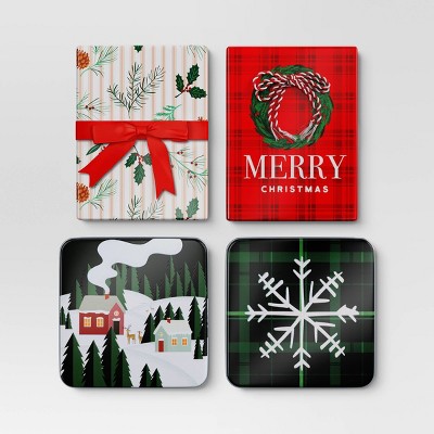 4pk Christmas Gift Card Holders Holly/Wreath/Home/Snowflake - Wondershop™