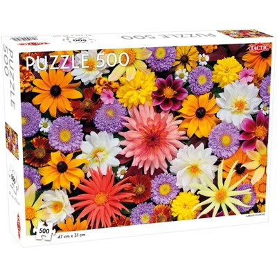 Tactic Garden Flowers Jigsaw Puzzle - 500pc: Cardboard Nature Theme, Memory & Fine Motor Skills Educational Toy