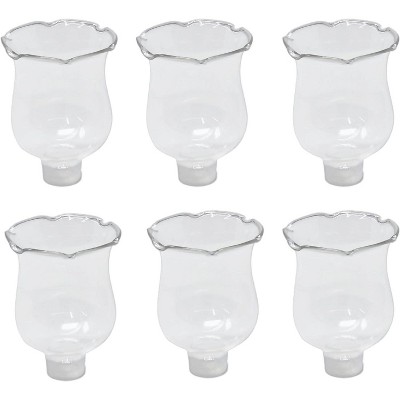 4E's Novelty Glass Candle Holder 6-Pack – Elegant Tulip Peg Votive Holders for Candelabras & Home Decor