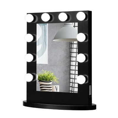 Costway Wall Mounted Vanity Mirror Hollywood Makeup Dimmer Light Black