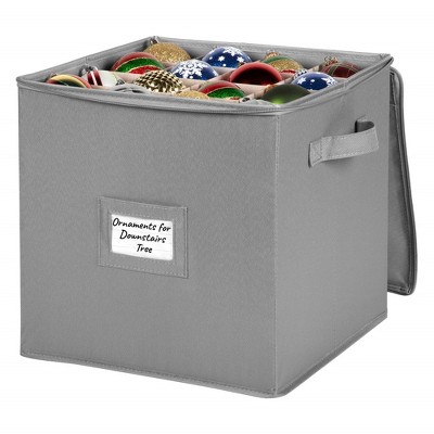 Hold N' Storage - Christmas Ornaments Storage Box. Heavy Duty to Protect and Store up to 80-3" Ornaments Decor - Red