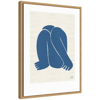 Kate & Laurel All Things Decor 18"x24" Sylvie Head Down II Royal Framed Canvas by Rocket Jack Natural