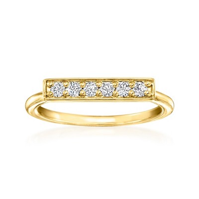 Pure Collection by Ross-Simons 0.25 ct. t.w. Lab-Grown Diamond Bar Ring in 18kt Gold Vermeil