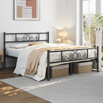 Yaheetech Metal-Framed Platform Bed with Headboard and Footboard