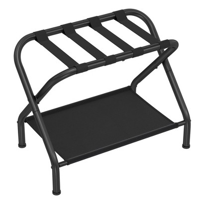 SONGMICS Luggage Rack with Fabric Storage Shelf Suitcasa Stand for Guest Room Bedroom Holds up to 110 lb