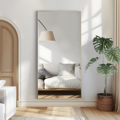 Spassway 75"H x 37"W Rectangle Decorative Aluminum Alloy Mirror Art Designs for Living Room Bedroom Entryway Office Home Sliver/Black/Gold Available