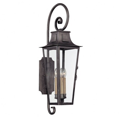 Troy Lighting Parisian Square 4 - Light Wall Light in  Aged Pewter Clear Shade