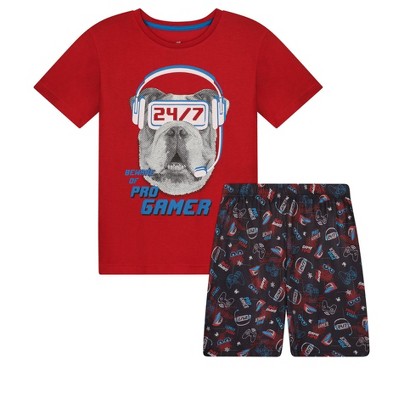 Sleep On It Boys 2-Piece Short-Sleeve Jersey Pajama Shorts Set