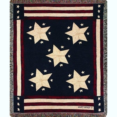 Manual Woodworks and Weavers Patriotic Collection Tapestry Throw – Long May It Wave Flag Design 50 x 60