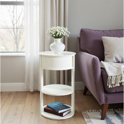Christopher Knight Home Alaric Modern 3-Tier Round Side Table with Sliding Door