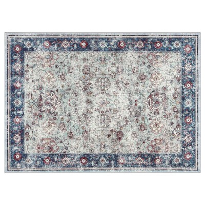 Coolmee Vintage Living Room Area Rug Soft Washable Oriental Traditional Distressed Rugs Indoor Floor Carpet for Home Office Decor