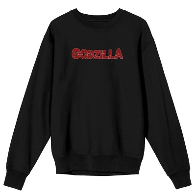 Godzilla Key Art Crew Neck Long Sleeve Adult Black Sweatshirt